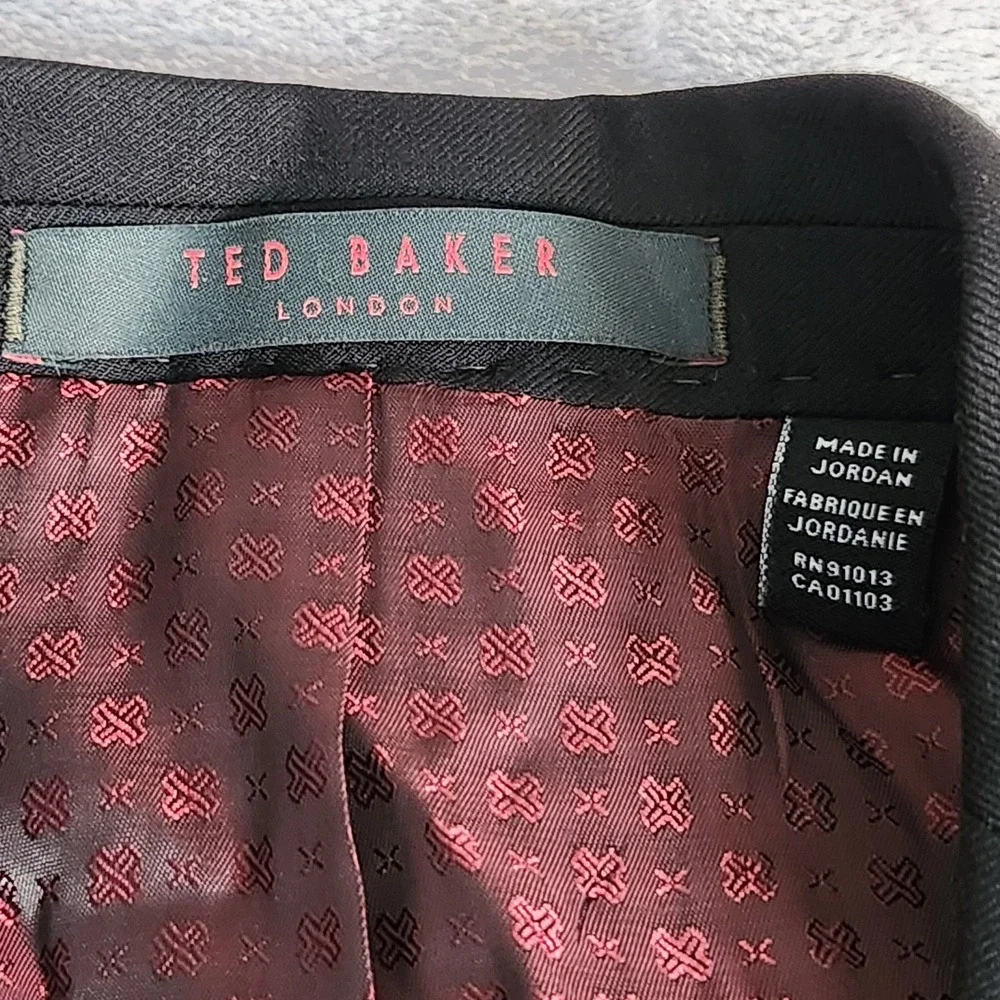 New TED BAKER London Jake CT Blazer Jacket 38R Black 100% Wool No Ordinary Joe